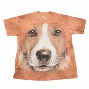 The Mountain Adult Large‎ Dog Face Graphic T-Shirt 2011 Novelty Cotton
